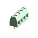 Terminal Block, 4-Contact, 5.08mm Pitch, Through Hole Mount, 1-Row, Screw Termination
