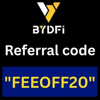BYDFi Referral code "FEEOFF20" Get 20% Off On Trading Fees