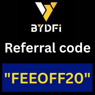 BYDFi Referral Code "FEEOFF20" Get 20% Off On Trading Fees