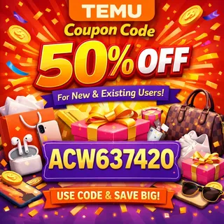 {{Latest}} Temu Promo Code {{50% off}} [(acw637420)]  For Existing User