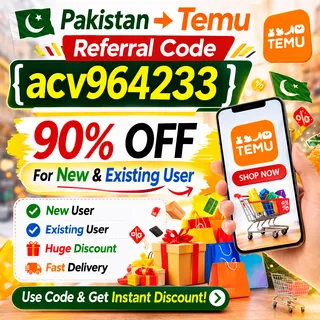 ₰$Pakistan ➟TemU Referral Code [{"acv964233"}] 90% off For New & Existing user