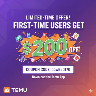 {{LatesT}} Temu Coupon Code "$200 off" ["acw650170"] for First-time Users 
