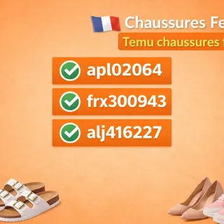 Temu Chaussures Femme 2026 Code promo