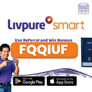 Livpure Referral Code FQQIUF Sign Up Bonus for Water Purifier Users
