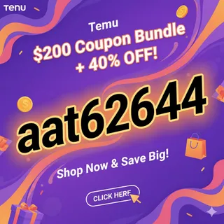 Temu Promo Code aat62644 - $200 Coupon Bundle + 40% Off Deal