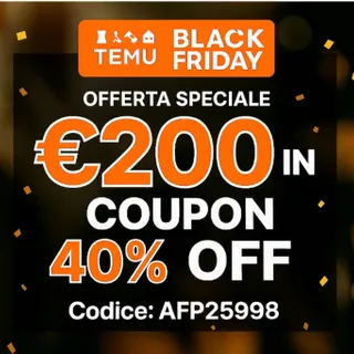 Codice Sconto Temu AFP25998 - Offerta Esclusiva 2025