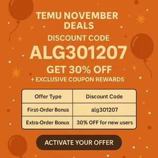 🎁 Temu Discount Code [alg301207] – Unlock Global Coupons, 30% Off & Free Gifts This Black Friday 2025 🌍